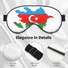 Azerbaijan Flag Map Print Sleep Mask Silk-Like Eye Mask Sleeping Eye Mask for Women Men for Travel Sleep Relaxation view 4