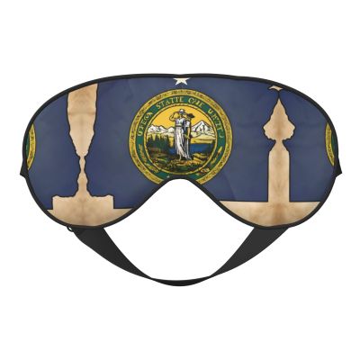 Abstract Oregon State Flag Map03 Print Sleep Mask Silk-Like Eye Mask Sleeping Eye Mask for Women Men for Travel Sleep Relaxation