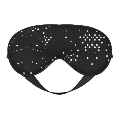 Black Round Dot Pattern Print Sleep Mask Silk-Like Eye Mask Sleeping Eye Mask for Women Men for Travel Sleep Relaxation