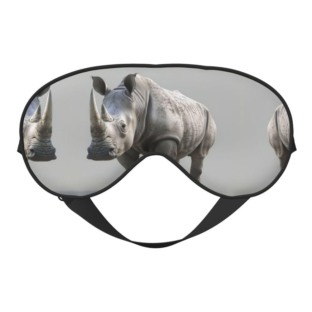 Animal Rhino Print Sleep Mask Silk-Like Eye Mask Sleeping Eye Mask for Women Men for Travel Sleep Relaxation
