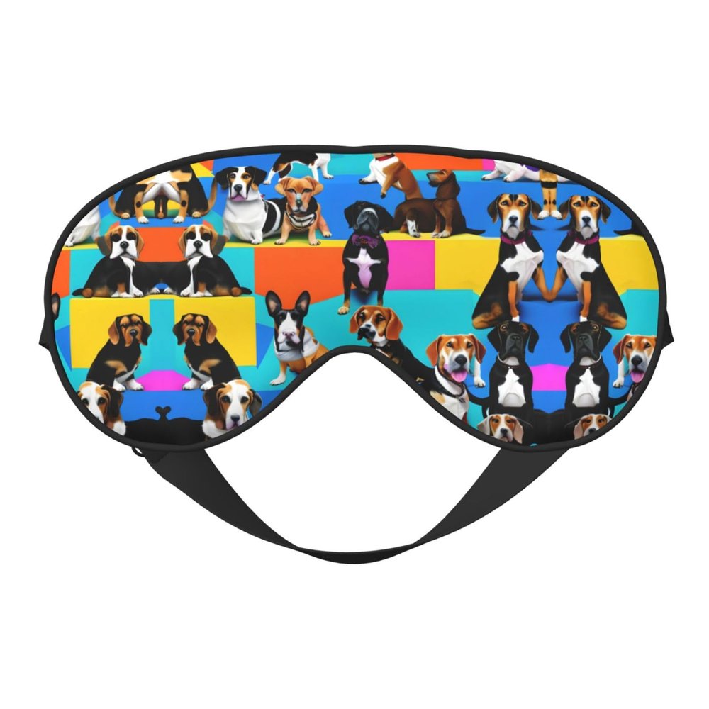 Beagle Patterns Print Sleep Mask Silk-Like Eye Mask Sleeping Eye Mask for Women Men for Travel Sleep Relaxation