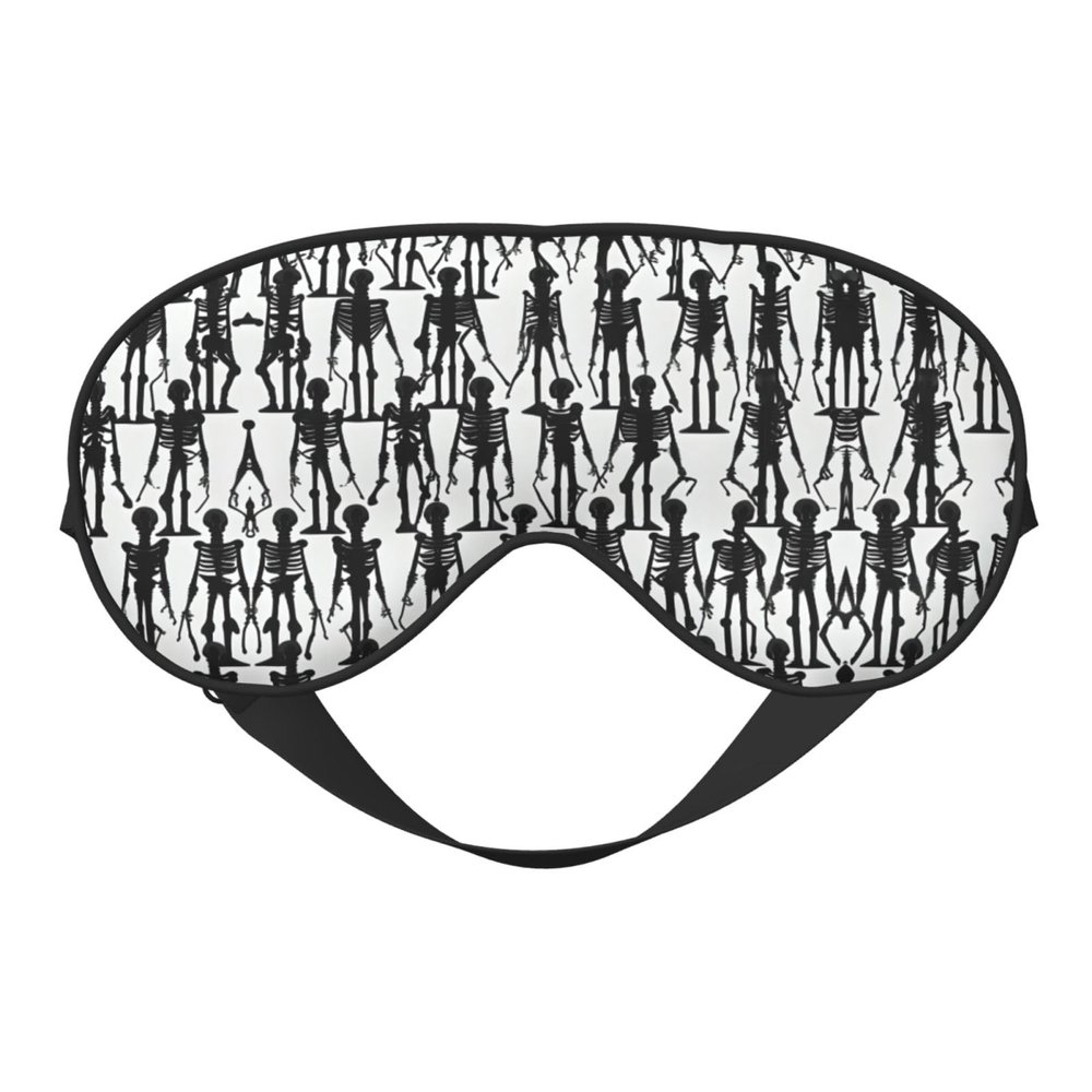 Black Floral Skull Print Sleep Mask Silk-Like Eye Mask Sleeping Eye Mask for Women Men for Travel Sleep Relaxation