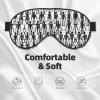 Black Floral Skull Print Sleep Mask Silk-Like Eye Mask Sleeping Eye Mask for Women Men for Travel Sleep Relaxation view 3