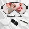 Cartoon Pig Print Sleep Mask Silk-Like Eye Mask Sleeping Eye Mask for Women Men for Travel Sleep Relaxation view 4