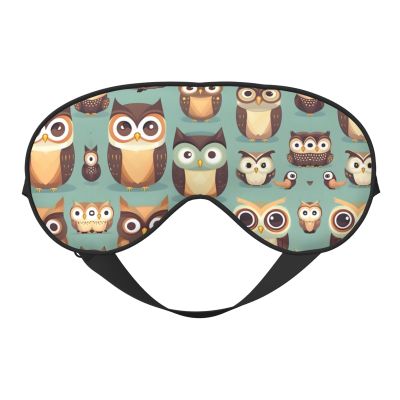 Animal Cartoon Owls Cute Print Sleep Mask Silk-Like Eye Mask Sleeping Eye Mask for Women Men for Travel Sleep Relaxation