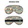 Animal Cartoon Owls Cute Print Sleep Mask Silk-Like Eye Mask Sleeping Eye Mask for Women Men for Travel Sleep Relaxation view 2