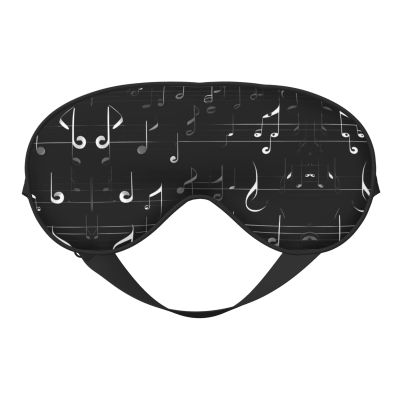 Black Music Notes Print Sleep Mask Silk-Like Eye Mask Sleeping Eye Mask for Women Men for Travel Sleep Relaxation