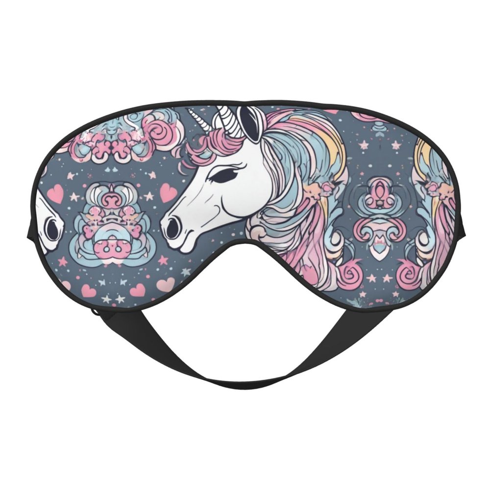 Unicorn Design03 Print Sleep Mask Silk-Like Eye Mask Sleeping Eye Mask for Women Men for Travel Sleep Relaxation