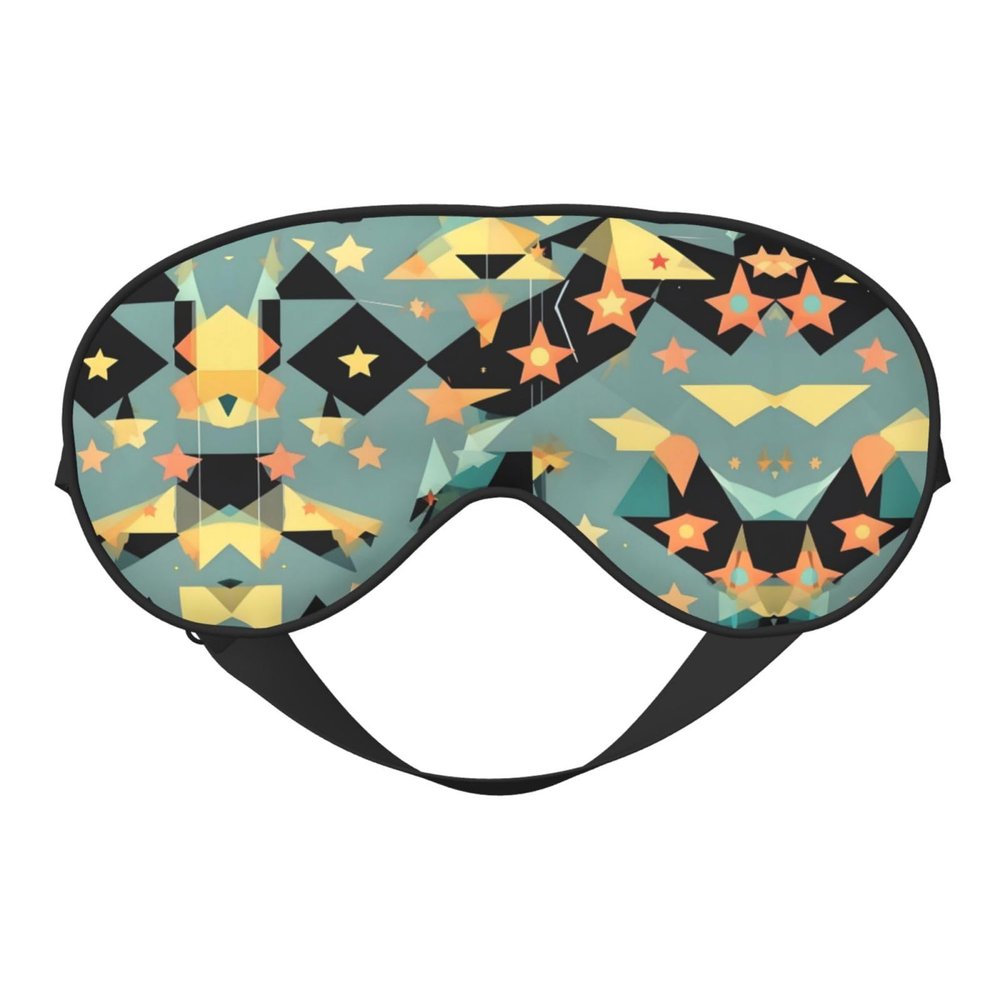 Atomic Stars Retro Pattern Print Sleep Mask Silk-Like Eye Mask Sleeping Eye Mask for Women Men for Travel Sleep Relaxation