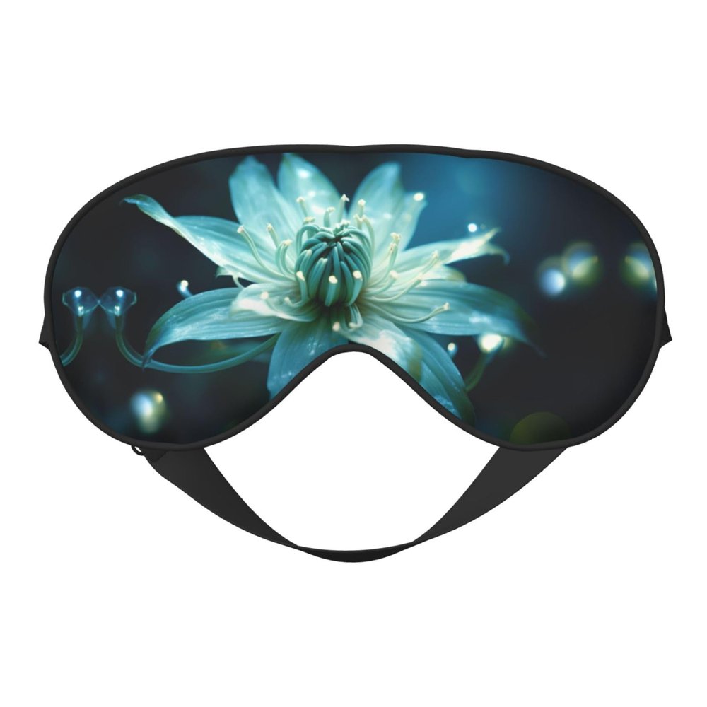 Cool Light Flowers Print Sleep Mask Silk-Like Eye Mask Sleeping Eye Mask for Women Men for Travel Sleep Relaxation