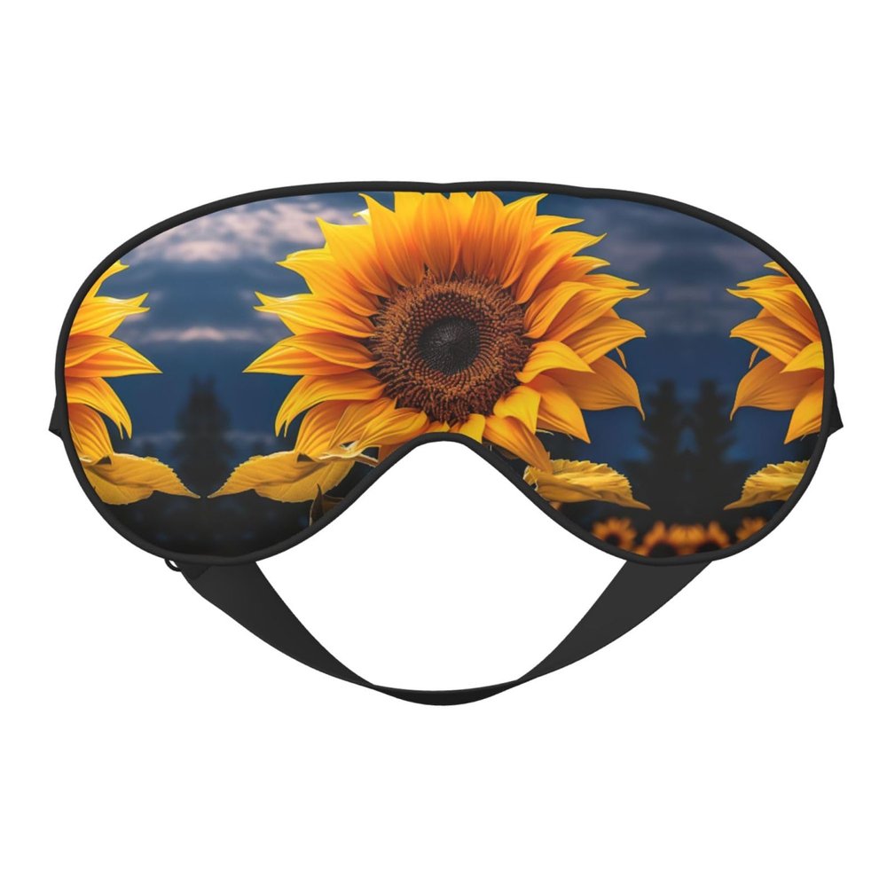 Beautiful Sunflower 2 Print Sleep Mask Silk-Like Eye Mask Sleeping Eye Mask For Women Men For Travel Sleep Relaxation