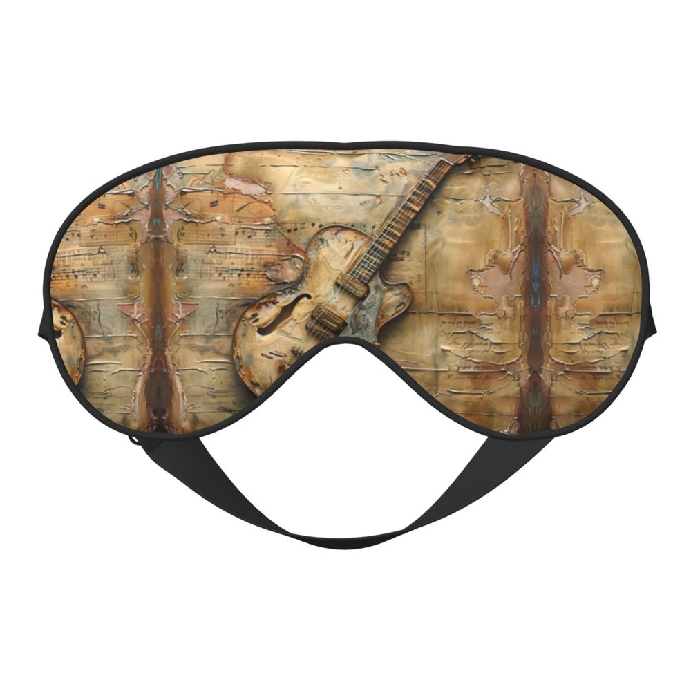 Nice Guitar Print Sleep Mask Silk-Like Eye Mask Sleeping Eye Mask for Women Men for Travel Sleep Relaxation