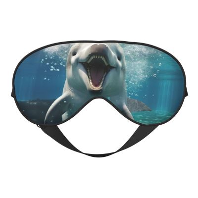 Funny Animal Dolphin Print Sleep Mask Silk-Like Eye Mask Sleeping Eye Mask for Women Men for Travel Sleep Relaxation