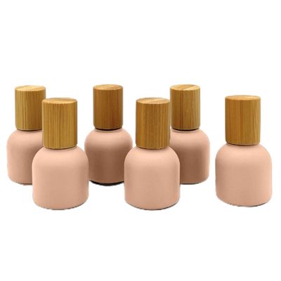 NatuRoller 10ml Glass Roller Bottles with Bamboo Cap and Stainless Steel Ball for Essential Oils (Peach, Bamboo)