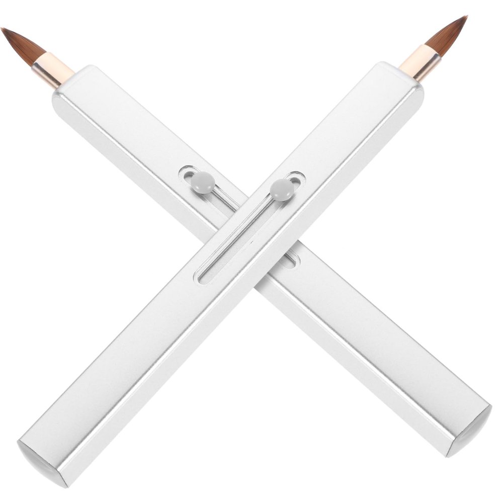 Beaupretty 2pcs Lip Applicators Cap Retractable Lip Gloss Brush Concealer Portable Makeup Brush for Easy Lipstick Application Stylish Skin-friendly Design