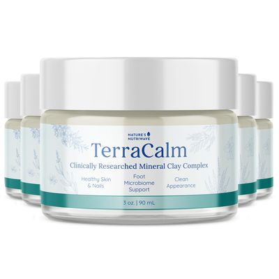 TerraCalm  Mineral Clay Complex for Healthy Skin and Nails  Plant-Based Topical with Essential Oils, Aloe & Vitamin E  Non-GMO, GMP Certified, 3 oz, 90ml, 6 Month Supply