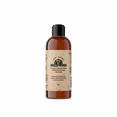 Johnny Slicks Organic Hand Whipped Beard Wash - Supports Beard & Skin Health - Tea Tree, Peppermint & Coconut Oil - Multi-Use Formula - Rugged Scent - 4 oz