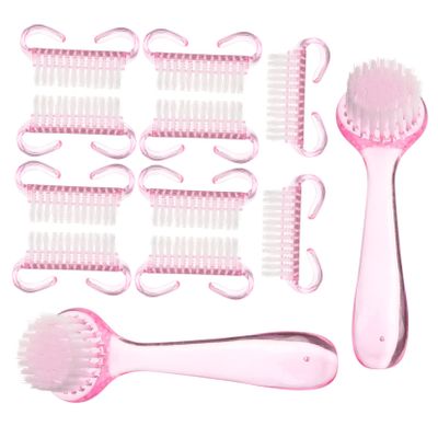 DEARMAMY 1set Handle Nail Brush Random Finger Brushes for Manicure Dust Cleaning Essential Nail Art Tool for Home and Salon Use