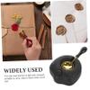 Angoily 1 Set Fire Paint Electric Furnace Wax Letter Seal Kit Warmers Heater Melter Melts for Copper Black view 3