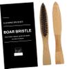 BATHVEVE 3pcs Natural Boar Bristle Beard Brush for Men Long Wooden Handle for Beard Care Durable Grooming Tool for Neat and Smooth Facial Hair for Dad and view 2