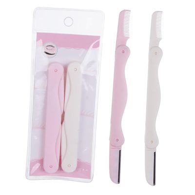 DEARMAMY 6pcs Women Eyebrow Trimmer Set Shaving Grooming Kit Double-sided Razor Precision Trimming Lightweight Non-slip Grip