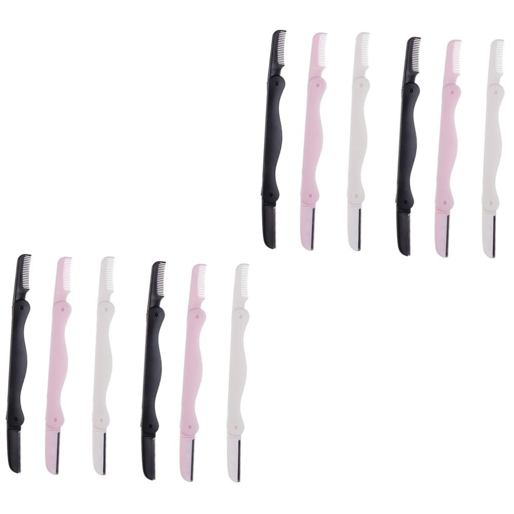 DEARMAMY 12pcs Women Eyebrow Tweezer Set Dermaplane Razor and Trimmer Knife One Grooming Tool for Precise