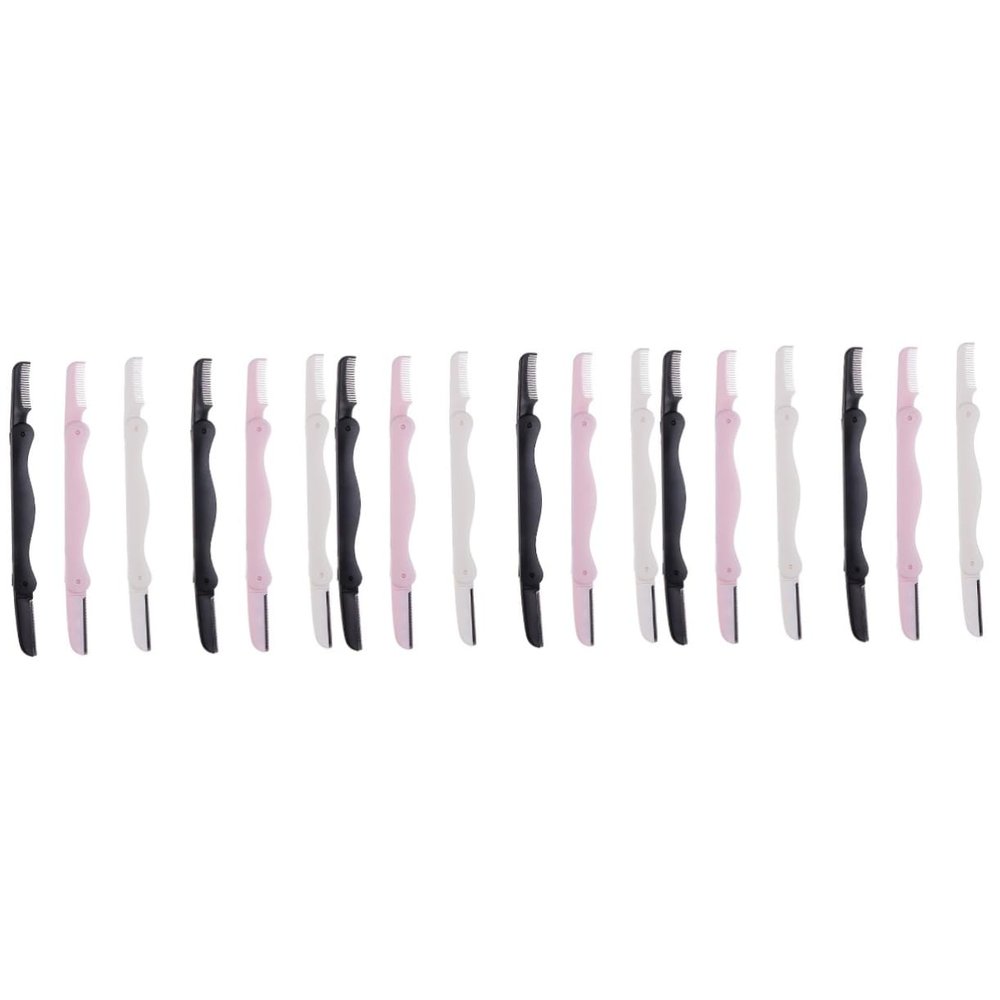DEARMAMY 18pcs Eyebrow Trimmer Knife Razor for Facial Bikini Area Lightweight Non-slip for Women Beauty