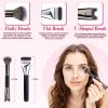 2pcs Nose Contour Brush Set - 2-In-1 U-Shaped & Fluffy Brush, Flat Foundation Concealer Makeup Brush - for Blush Highlight and Nose Sculpting and Defining. view 2