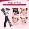2pcs Nose Contour Brush Set - 2-In-1 U-Shaped & Fluffy Brush, Flat Foundation Concealer Makeup Brush - for Blush Highlight and Nose Sculpting and Defining. view 3