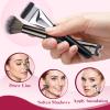 2pcs Nose Contour Brush Set - 2-In-1 U-Shaped & Fluffy Brush, Flat Foundation Concealer Makeup Brush - for Blush Highlight and Nose Sculpting and Defining. view 4