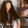 26 Inch Chocolate Brown Deep Wave Lace Front Wigs Human Hair 220 Density 4# 13x4 HD Lace Frontal Wigs Curly Human Hair Brown Glueless Wig For Women Pre Plucked with Natural Hairline view 4