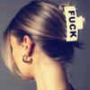 Funny Fu*k Hair Clip, F*ck off Hair Clip Large Fun Hair Accessories, Non-Slip Rectangle Large Hair Claw for Women Thin Thick Curly Hair, Hair Clips Funny Gift for Her (White) view 2