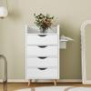 4 Layer Salon Storage Cabinet,Beauty Barber Salon Styling Station Organizer Equipment,Hair Stylist Station Set with 2 Hair Dryer Holders,4 Drawers and Raised Table Legs view 3
