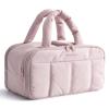 BAGSMART Travel Toiletry Bag, Puffy Large Toiletry Bag for Women, Lightweight Cosmetic Makeup Bag Organizer with Handle for Traveling, Accessories, Essentials, Toiletries (Pink) view 1