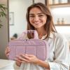 BAGSMART Travel Toiletry Bag, Puffy Large Toiletry Bag for Women, Lightweight Cosmetic Makeup Bag Organizer with Handle for Traveling, Accessories, Essentials, Toiletries (Purple) view 2