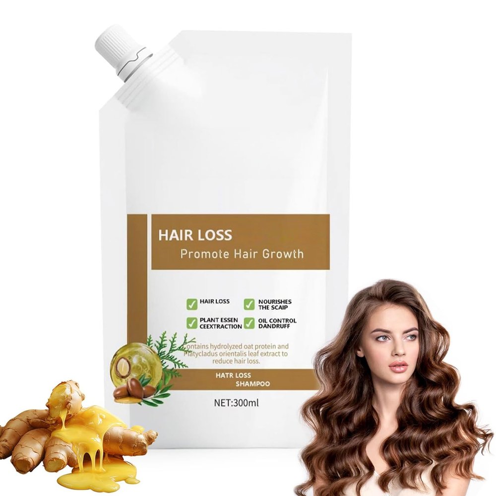 300ML Anti-Hair Fall Hair Loss Shampoo, Anti-Hair Fall Promote Hair Growth Shampoo, Rich in Various Plant Extracts, for all Hair Types (1Pcs)