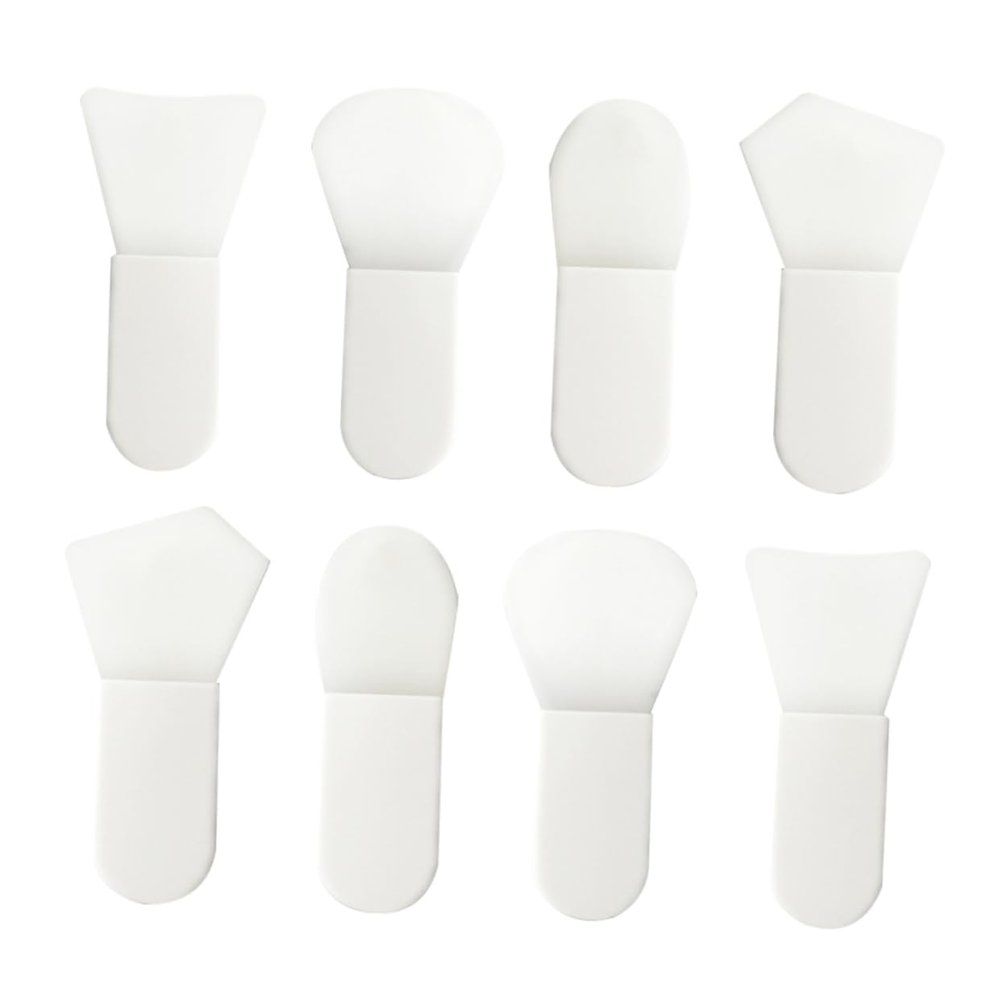 PLAFOPE Skincare Tools 8-piece Brush Set: Shovel Fan Tongue Mini Silicone Brushes Long-lasting
