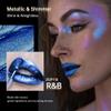 Depuplum Blue Lipsticks for Women Metallic Lipstick Long Lasting Non Stick Cup Lip Gloss, Shimmer Lightweight Hydrating Full Coverage Lip Color, DP118 R&B view 2