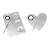 HAKIDZEL 2sets Stainless Steel Makeup Mixing Palette Spatulas for Nail Cosmetic Mixing Tools of Heart-Shaped and Designs for Easy Use view 1