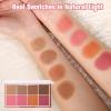 8 Colors Face Matte Blush Palette Shading Blusher - Buildable Facial Cheek Blusher Contour Bronzing Pressed Powder Makeup Pallet Women Gift Set (8 Colors Face Blush Palette) view 3