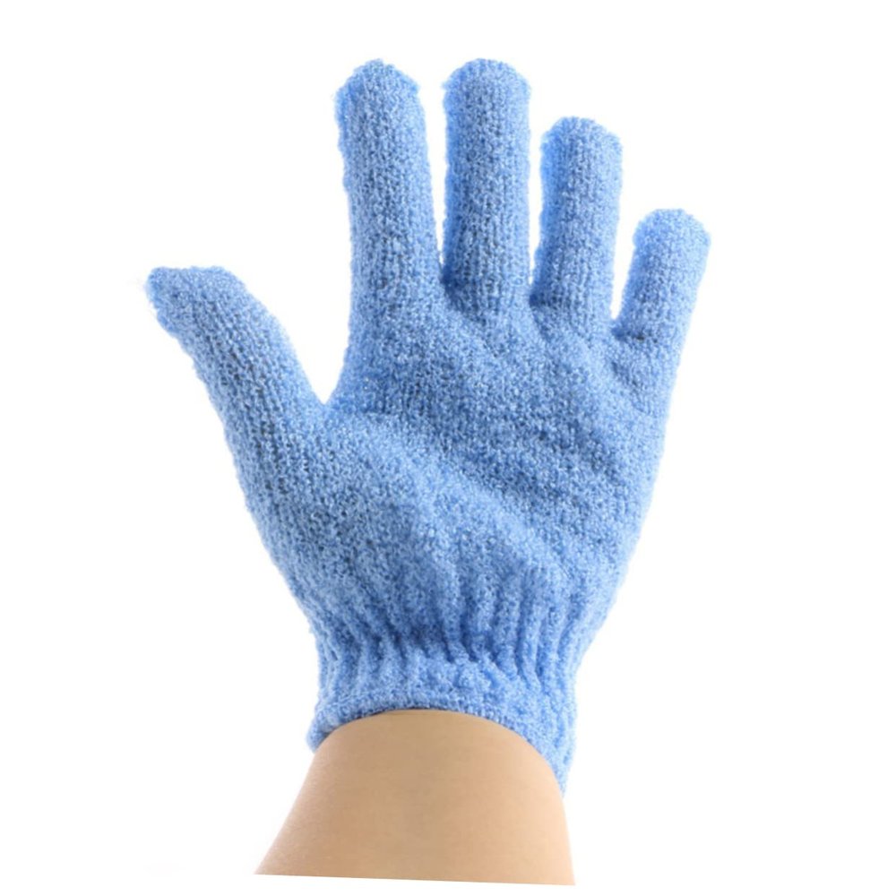 Baluue 2pcs Exfoliating Shower Gloves for Body Scrub Soft Nylon Bath Gloves for Men Women and Boy Girl Machine Washable Quick-drying Fits