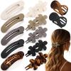 12 Pcs Flat Hair Clips for Women, Lay Flat Claw Clips French Concord Hair Clips, 3 Styles No Slip Matte Claw Clips for Thin Thick Hair (Tortoiseshell) view 1