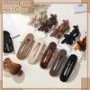 12 Pcs Flat Hair Clips for Women, Lay Flat Claw Clips French Concord Hair Clips, 3 Styles No Slip Matte Claw Clips for Thin Thick Hair (Tortoiseshell) view 3