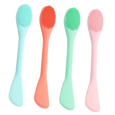 Baluue 4pcs Silicone Face Scrub Brush Double-Headed Cleaning Tool for Makeup Removal Gentle Facial Exfoliation Skin-Friendly Silicone for All Skin Types