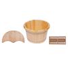 Eapmic Wooden Foot Bath Bucket with Massage Rollers and Lid, Feet Massage Barrel, Solid Wood Round Foot Soak Tub, Home Sauna Feet Basin, Pedicure Barrel for Spa, Massage, Sauna (E) view 3