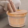 Eapmic Wooden Foot Bath Bucket with Massage Rollers and Lid, Feet Massage Barrel, Solid Wood Round Foot Soak Tub, Home Sauna Feet Basin, Pedicure Barrel for Spa, Massage, Sauna (E) view 4