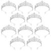 10 Pcs Crystal Tiara and Crowns for Women, Silver Rhinestone Crowns, Princess Headbands, Bride Tiaras for Wedding, Birthday, Parties view 1