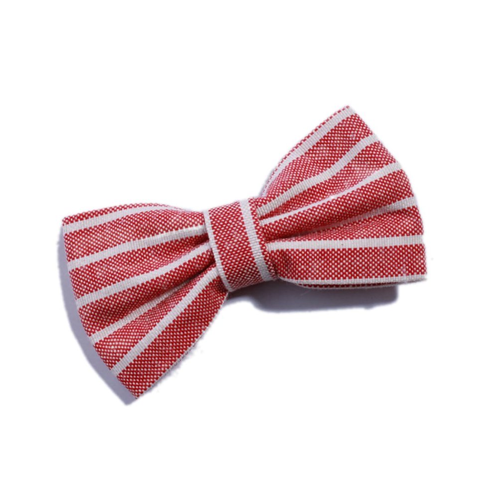 10Pcs 7cm Cute Striped Bow Hair Clips For Head Wear Party Boutique For Hair Clip Women Hairpins (10Pcs Red, With Clip)