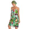 Bulletgxll Vibrant Mushrooms Women's Shower Wrap Towel Set of 3 Adjustable Spa Body Wrap Super Absorbent Bathrobe with Hair Towel & Headband view 3