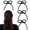 4Pcs Black Rhinestone Bow Hair Clips Prom Hair Accessories Non Slip Hair Bows for Women Hair Bows for Women view 1